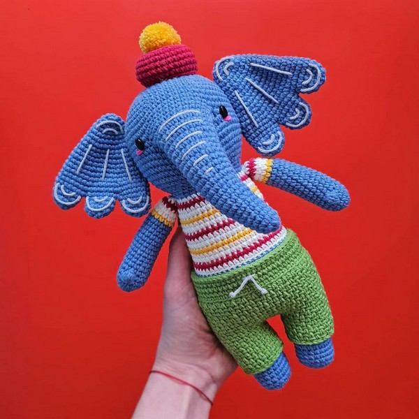 عروسک بافتنی فیل مدل هیوم